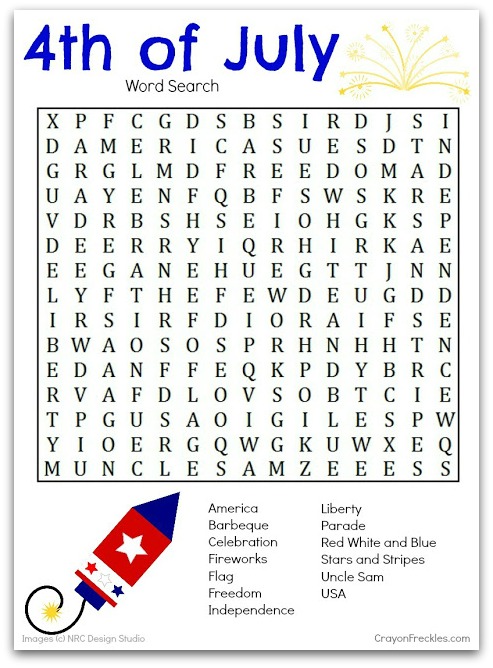 4th Of July Word Search Free Printable Do Play Learn