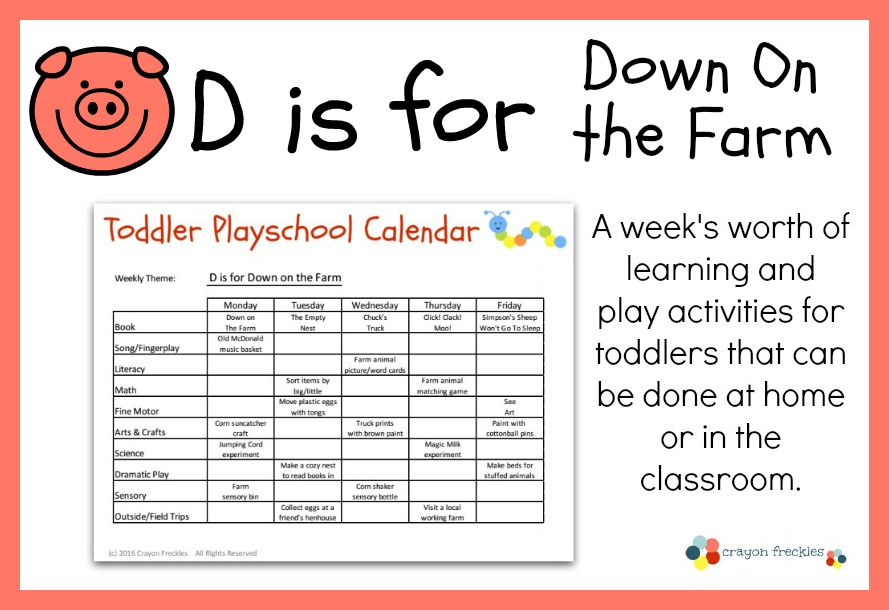 Toddler Playschool: D is for Down on the Farm Lesson Plan {free printable}  - Do Play Learn