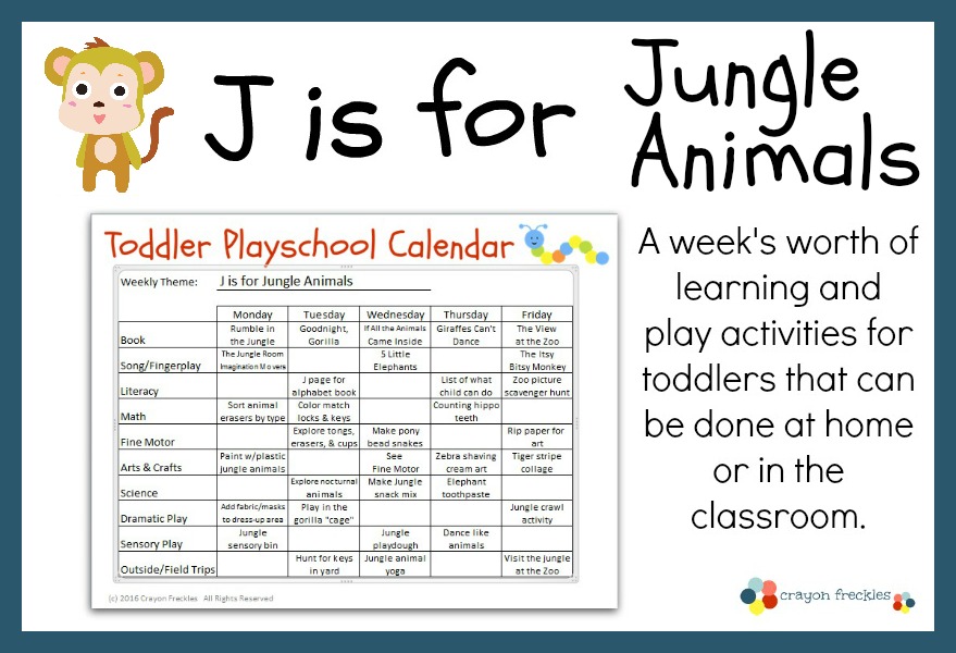Toddler Playschool: J is for Jungle Animals Lesson Plan {free printable} -  Do Play Learn
