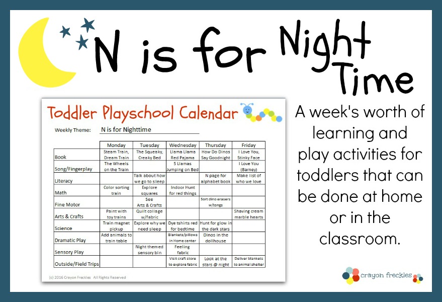 Toddler Playschool: N is for Nighttime {free printable} - Do Play Learn
